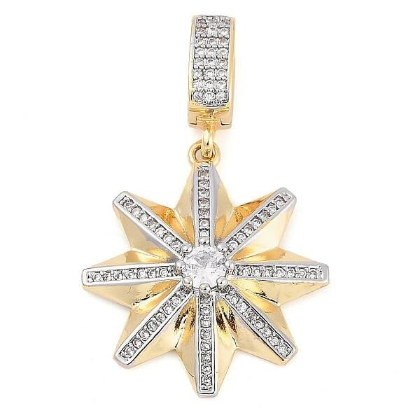 Brass Micro Pave Clear Cubic Zirconia Pendants