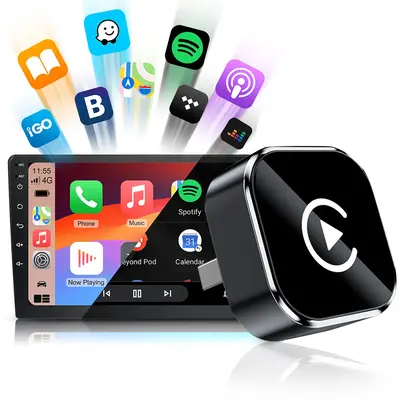 2026 Wireless carplay Adapter for iPhone/Android - Fast Connection,No Latency,Hands-Free Call wireless adapter Electronic Cha...