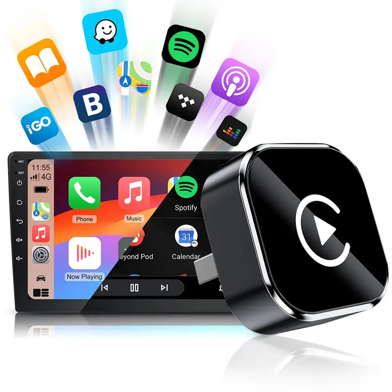 2026 Wireless carplay Adapter for iPhone/Android - Fast Connection,No Latency,Hands-Free Call wireless adapter Electronic Cha...