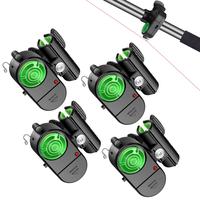 4Pcs Electronic LED Light Fishing Bite Sound Alarm Alert Bell Clip On Fish Rod