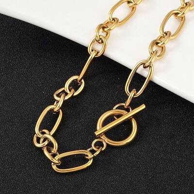 Ion Plating(IP) 304 Stainless Steel Figaro Chain Necklaces