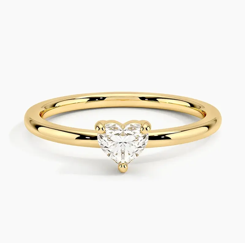 10K Gold 0.5 to 3 CT Heart Cut Diamond Engagement Band D Color VVS-VS Clarity IGI Certified