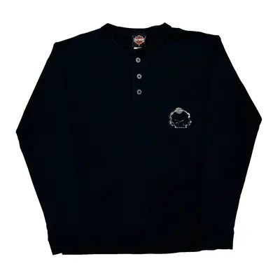 Arkansas Harley Davidson Graphic Long Sleeve T-Shirt - Medium Black Cotton