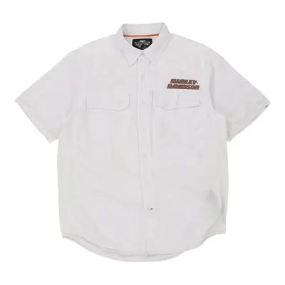 Harley Davidson Short Sleeve Shirt - Large White Cotton