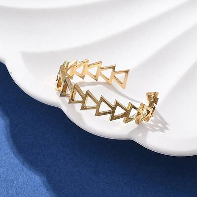 Triangle 304 Stainless Steel Open Cuff Ring for Women