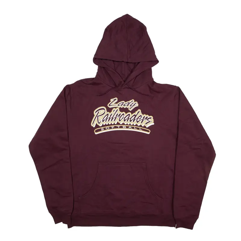 GTM Lady Railroaders Softball Hoodie Maroon Pullover Mens M