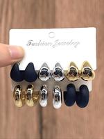 Water Drop & C-shaped Dangle Earrings Set, Fashionable Jewelry for Women & Girls, Trendy All-match & Exquisite Jewelry for Bi...