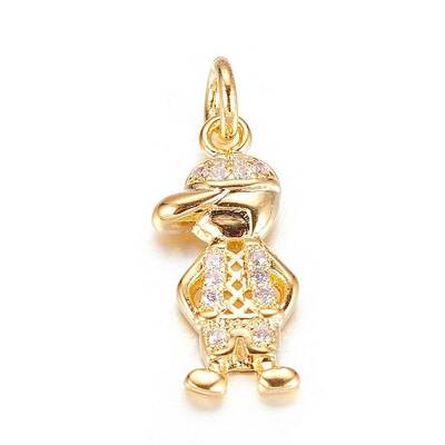 Brass Micro Pave Cubic Zirconia Pendants