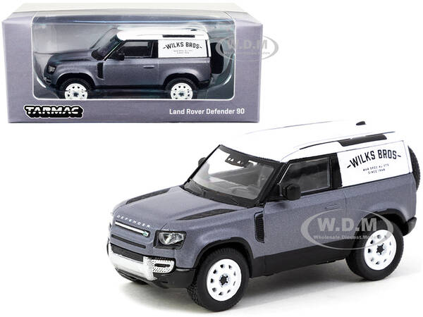 Land Rover Defender 90 Matt Blue Gray Metallic with White Top \