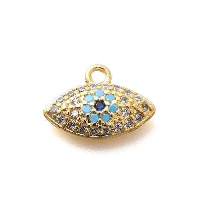 Brass Micro Pave Cubic Zirconia Charms