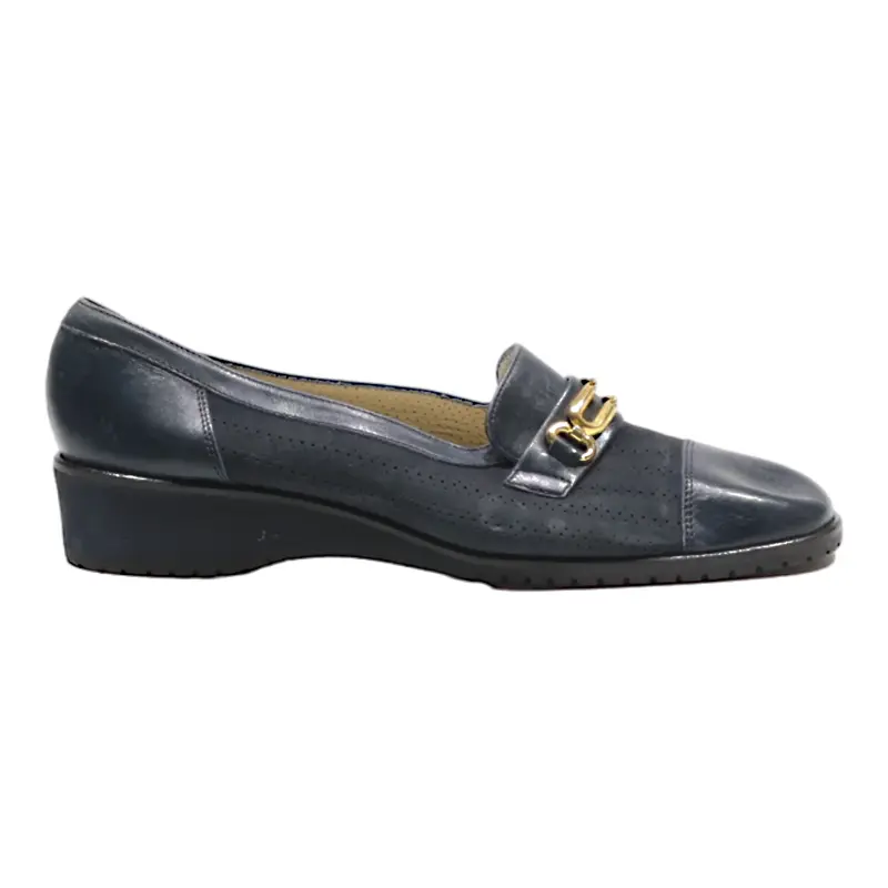 BALLY Ballet Shoes Blue Leather Womens UK 5