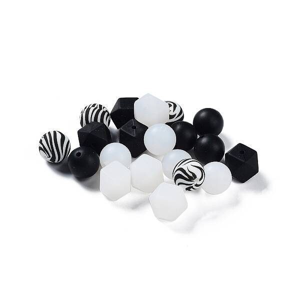 Round/Polygon Food Grade Silicone Focal Beads