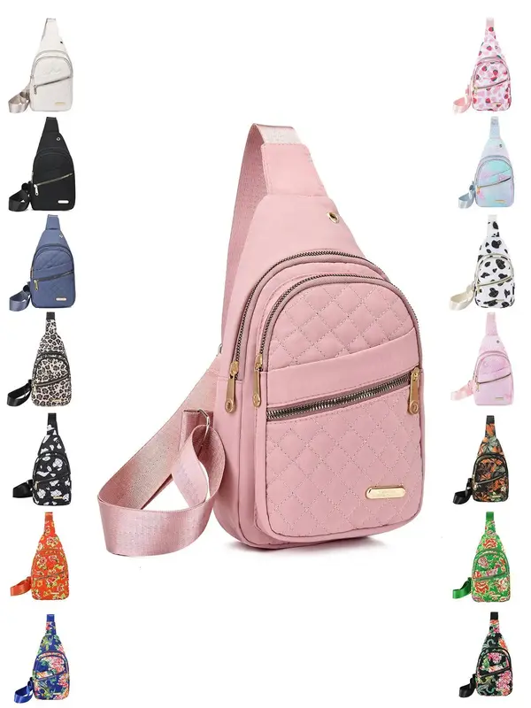 Women's Fashionable Quilted Pattern Fanny Pack, Casual Versatile Zipper Chest Bag for Daily Used, Trendy All-match Sling Bag