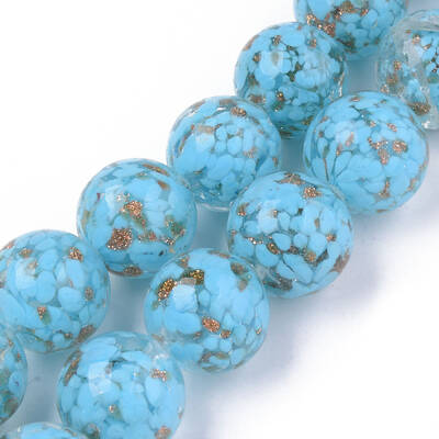 Handmade Gold Sand Lampwork Beads