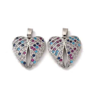 Brass Micro Pave Cubic Zirconia Pendants