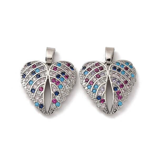 Brass Micro Pave Cubic Zirconia Pendants