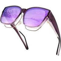 EyeconicFinds Oversized Women Men Polarized Fit Over Sunglasses Light Weight Plastic Trendy Square Cat Eye Wear Over Glasses ...