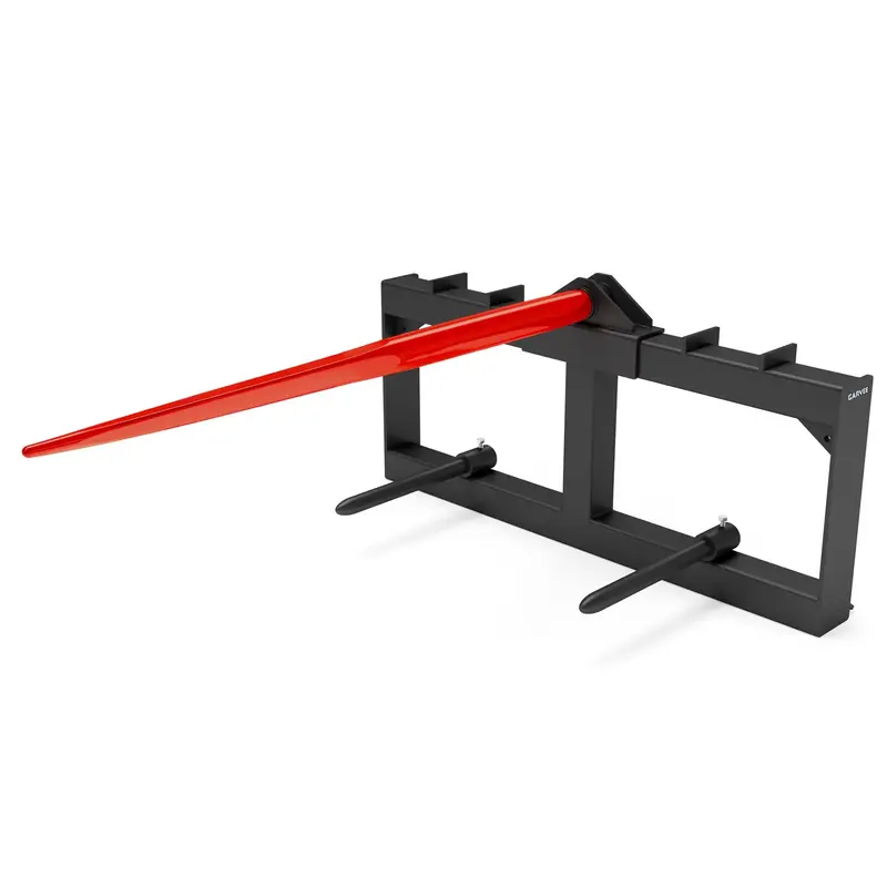 Garvee 49 Hay Bale Spear Attachment for Skid Steer & Tractor – 3000lbs Load Capacity – Quick Attach with 1 Red 49 Spear...