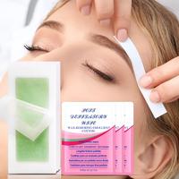 Green Hair Removal Wax Paper, 10/20/30pcs Non-greasy Skin Friendly Hair Removal Sticker, Suitable for Lips, Eyebrows, Sidebur...