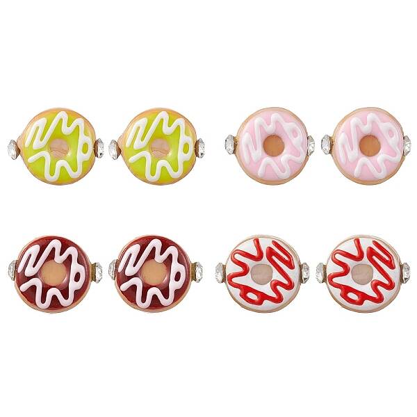 Donut Shape Lampwork Stud Earrings