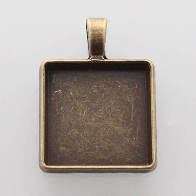 Square Alloy Pendant Cabochon Settings