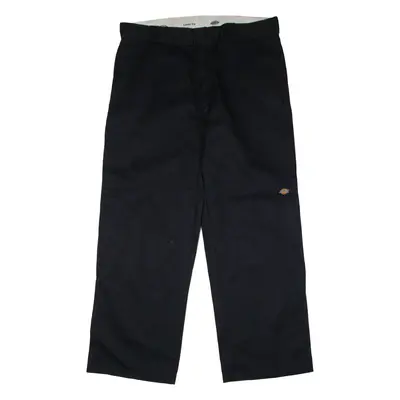 DICKIES Workwear Mens Twill Trousers Black Loose Straight W38 L30