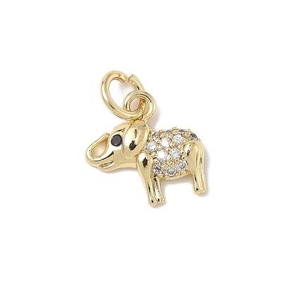 Brass Micro Pave Cubic Zirconia Charms