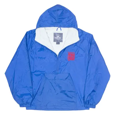 PARADISE POINT 1/4 Zip Up Pullover Anorak USA Jacket Blue Nylon Mens S