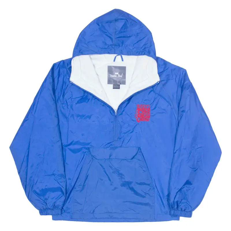 PARADISE POINT 1/4 Zip Up Pullover Anorak USA Jacket Blue Nylon Mens S