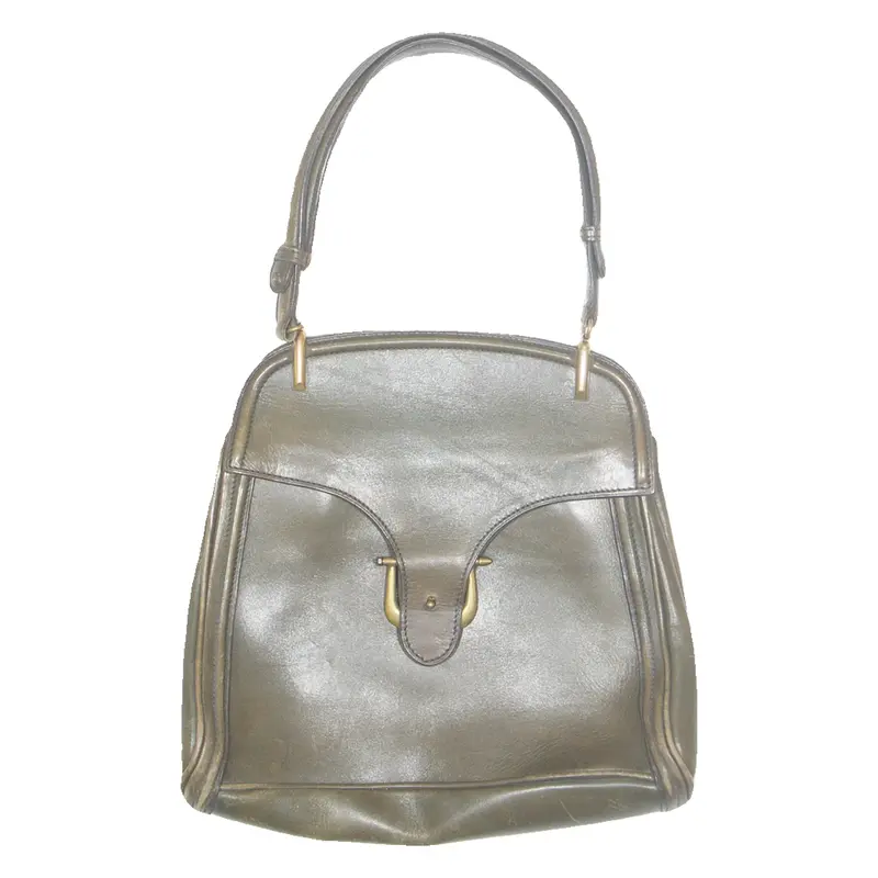 Womens Handbag Green Leather