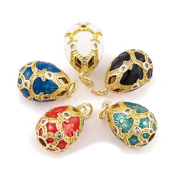 Brass Micro Pave Cubic Zirconia Pendants