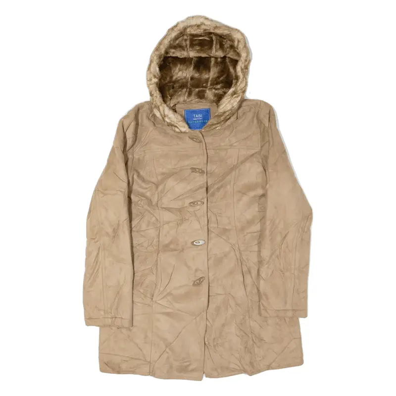 TABI Overcoat Coat Brown Faux Suede 90s Womens M