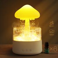 Jack & Rose 450ML Mushroom Rain Colorful Night Light,Aroma Diffuser Humidifier,USB Powered Mist Maker Machine,Air Purifier Fo...