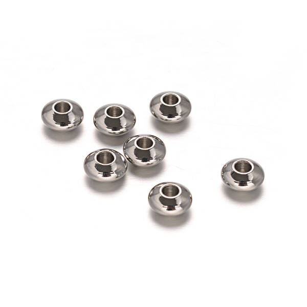 Non-Tarnish Flat Round 304 Stainless Steel Spacer Beads