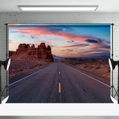 Sky Sunset Ruins Wide Highway Backdrop For Photo - Aperturee