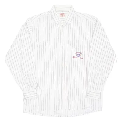 LIBERTY Mens Shirt White Striped Long Sleeve L