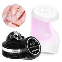 MIZHSE Solid Nail Glue, 18g Solid Nail Glue Gel for Nails and Mini U V Light LED Lamp for Nail Cured Solid Gel Nail Glue for ...