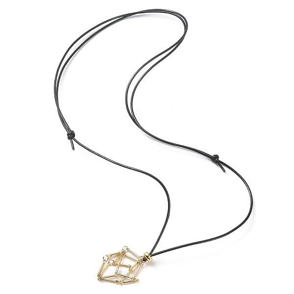 Brass Macrame Pouch Empty Stone Holder for Pendant Necklaces Making