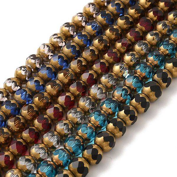 Transparent Electroplate Glass Beads Strands
