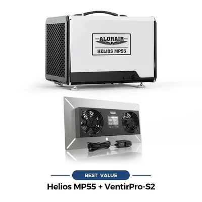 Helios MP55 Crawl Space Dehumidifier and VentirPro-S2 Ventilation Fan Comb | Crawl Space Moisture Solution