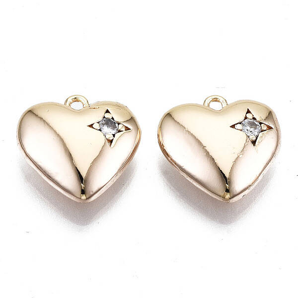 Brass Micro Clear Cubic Zirconia Pendants
