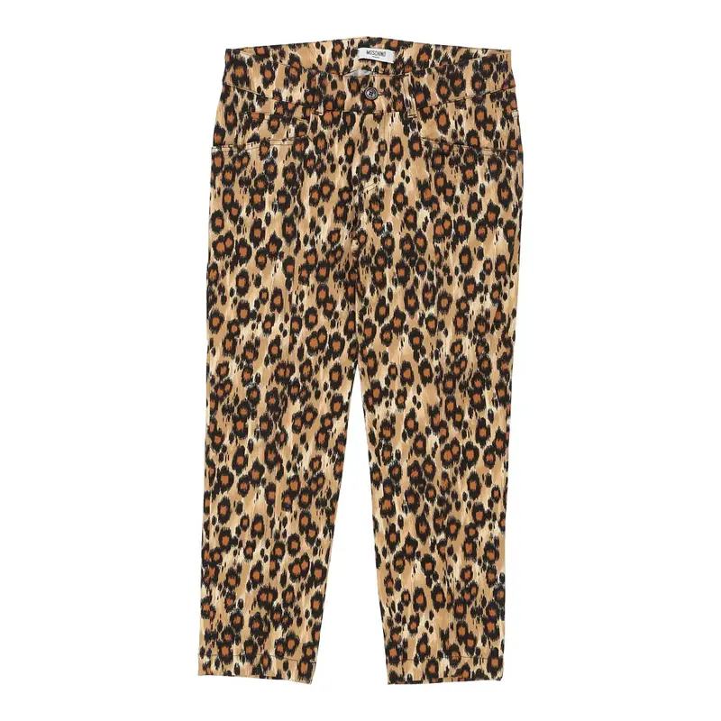 Moschino Jeans Animal print Trousers - 30W UK 8 Brown Cotton Blend | Size: UK 8