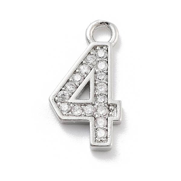 Brass Micro Pave Clear Cubic Zirconia Pendants