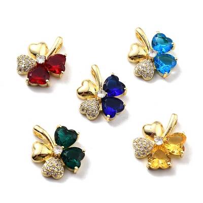 Rack Plating Brass Micro Pave Cubic Zirconia Pendants
