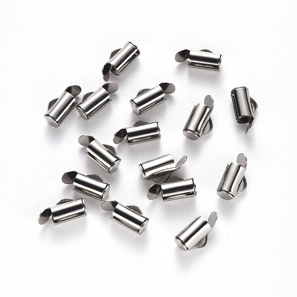 Tarnish Resistant 304 Stainless Steel Slide On End Clasp Tubes