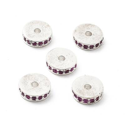 Brass Micro Pave Cubic Zirconia Beads