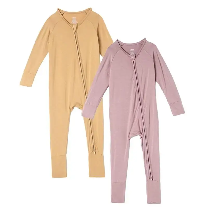 GET TWO OPAWO Bamboo Baby Pajamas Baby Onesies Baby Romper Footless 2 Way Zipper Soft Sleeper Lenny Goods