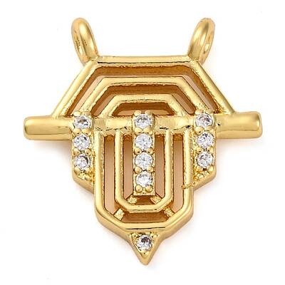 Brass Micro Pave Cubic Zirconia Pendants