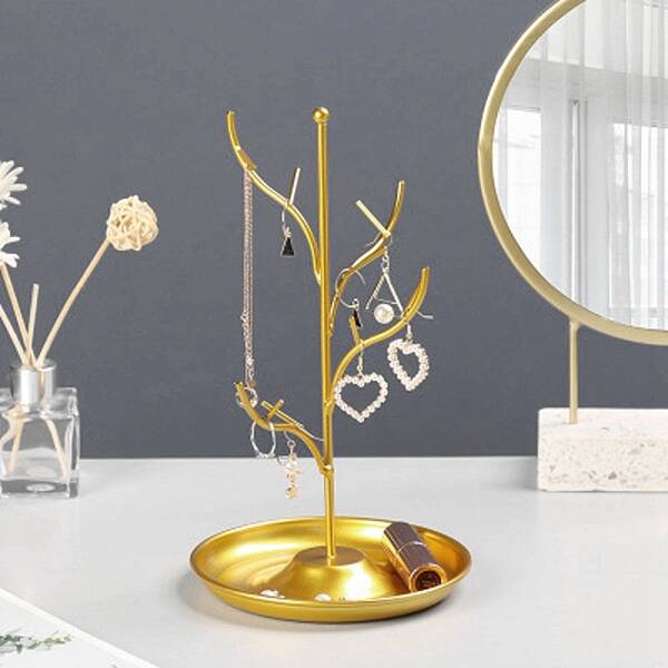 Iron Jewelry Display Stand with Tray