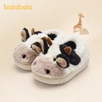 Balabala children's cotton slippers bag with plush animal cotton shoes for boys and girls 2025  new home shoes